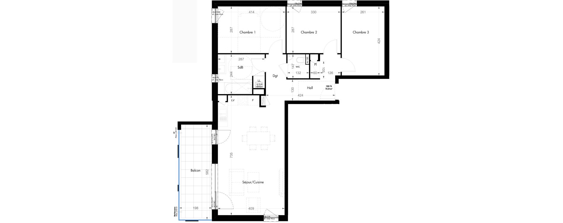 Appartement T4 de 79,91 m2 &agrave; Brumath Centre