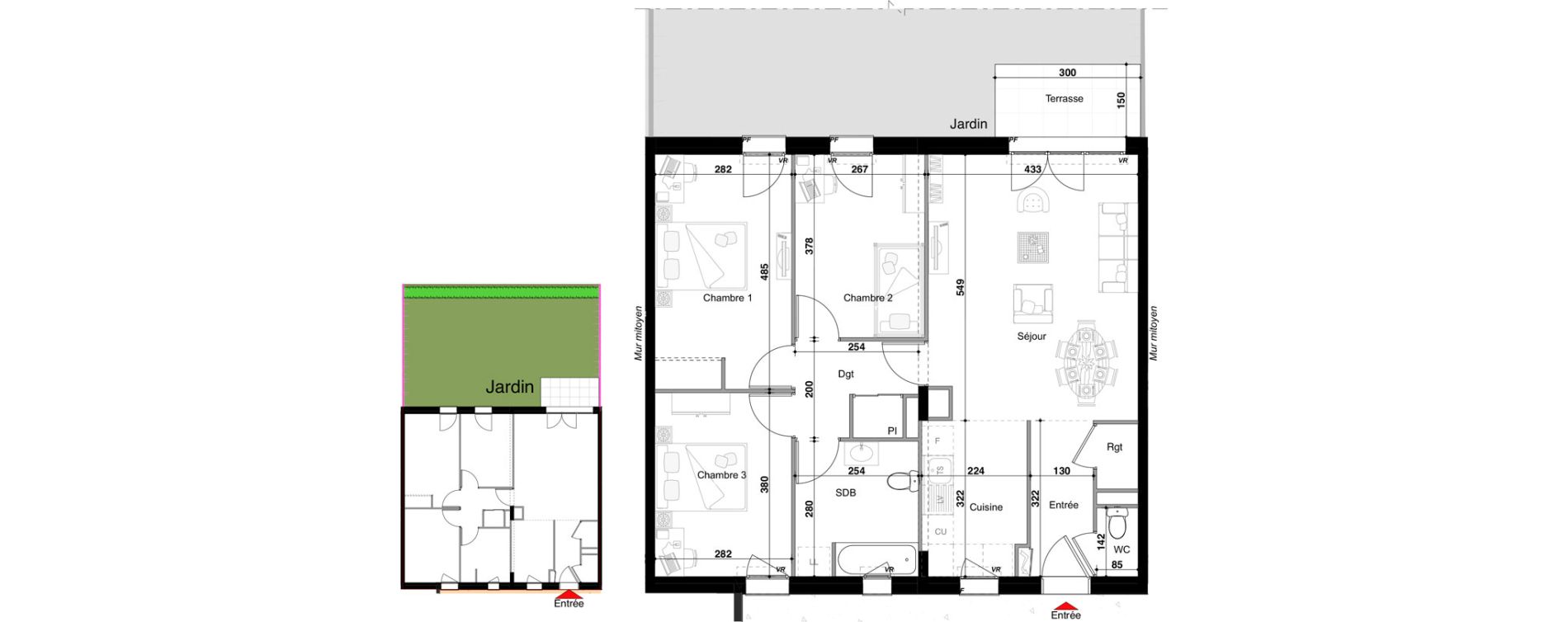 Appartement T4 de 83,30 m2 &agrave; Drulingen Centre