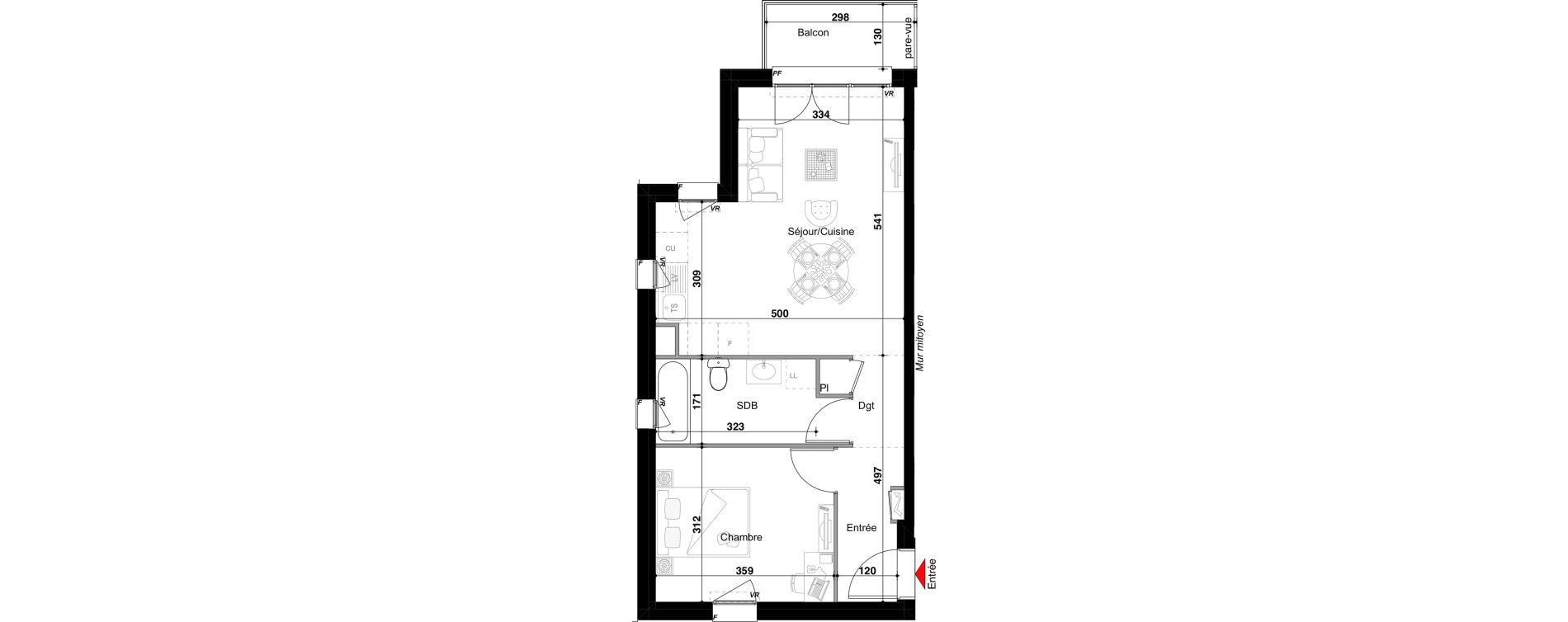 Appartement T2 de 46,39 m2 &agrave; Drulingen Centre