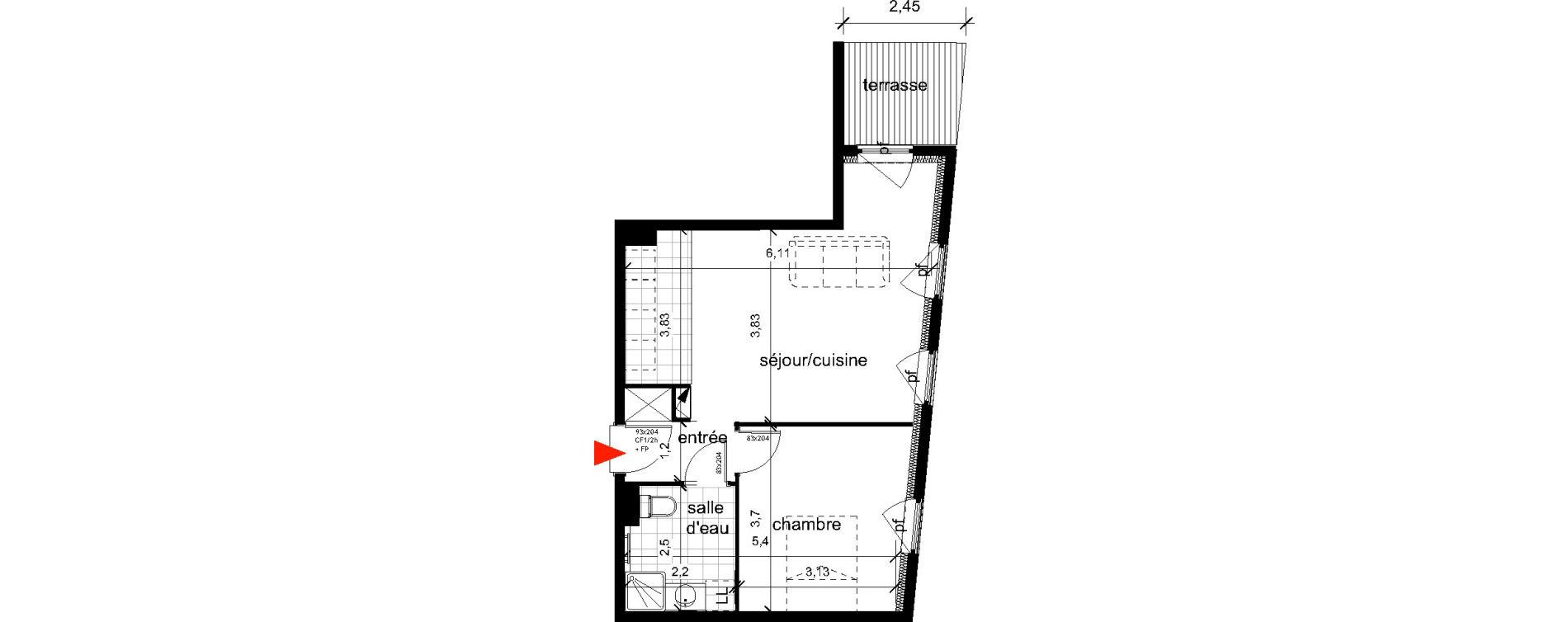 Appartement T2 de 44,50 m2 &agrave; Haguenau Centre