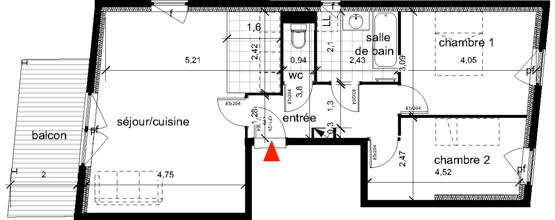 Appartement T3 de 63,50 m2 &agrave; Haguenau Centre