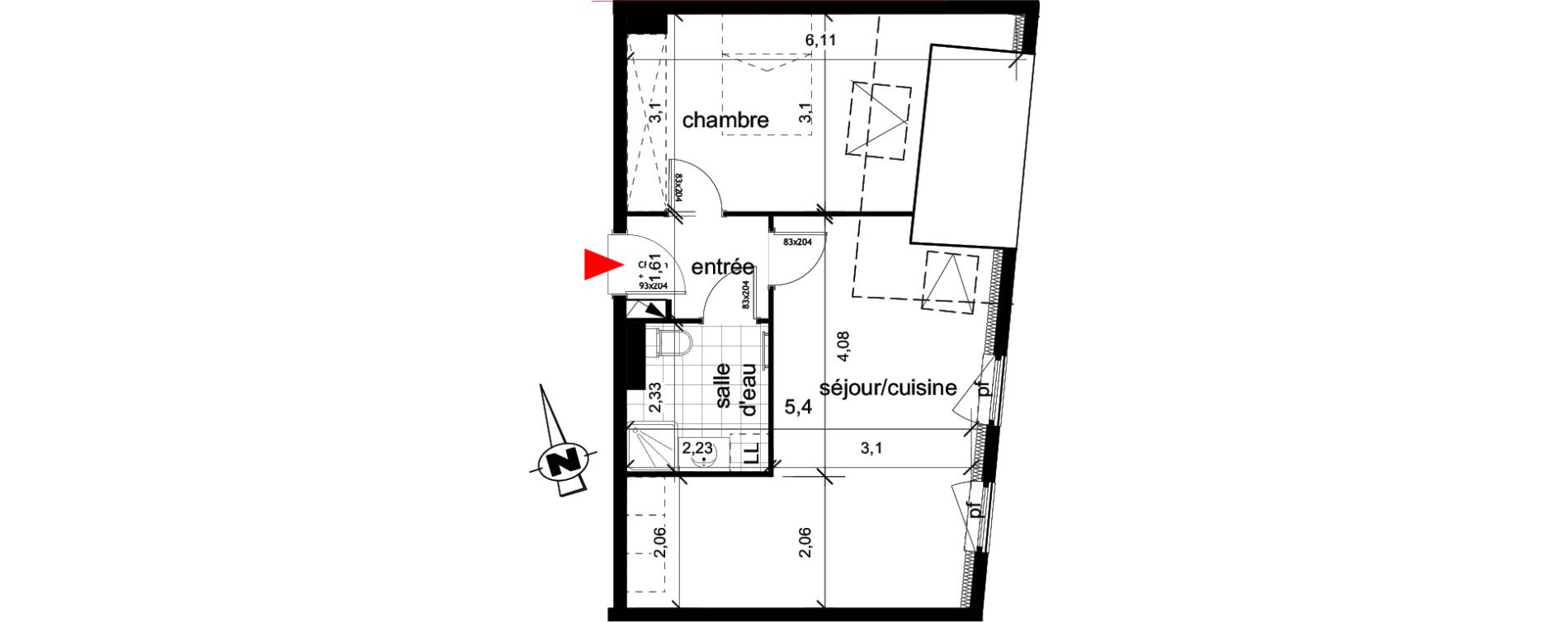 Appartement T2 de 42,50 m2 &agrave; Haguenau Centre
