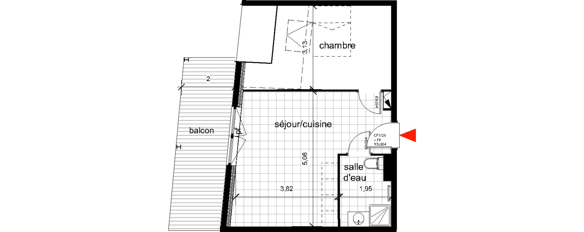 Appartement T2 de 38,60 m2 &agrave; Haguenau Centre