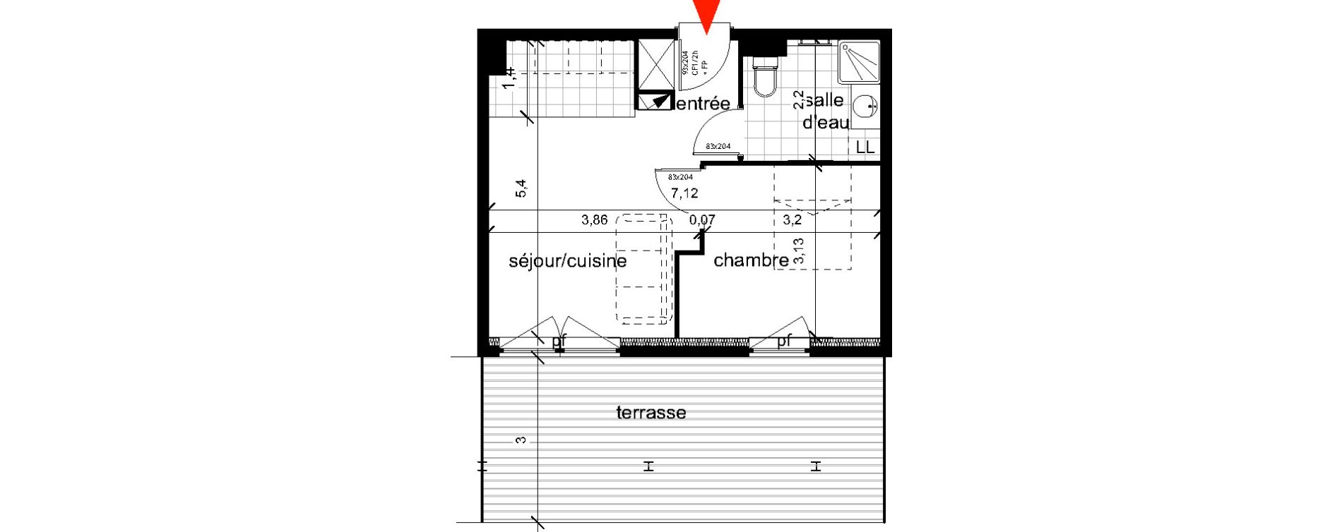 Appartement T2 de 37,20 m2 &agrave; Haguenau Centre