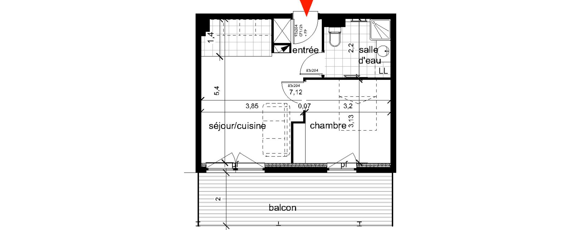 Appartement T2 de 37,20 m2 &agrave; Haguenau Centre