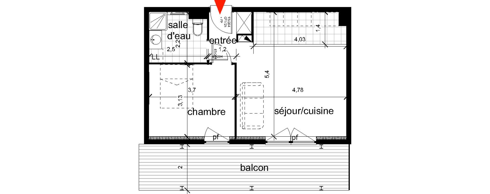 Appartement T4 de 44,80 m2 &agrave; Haguenau Centre