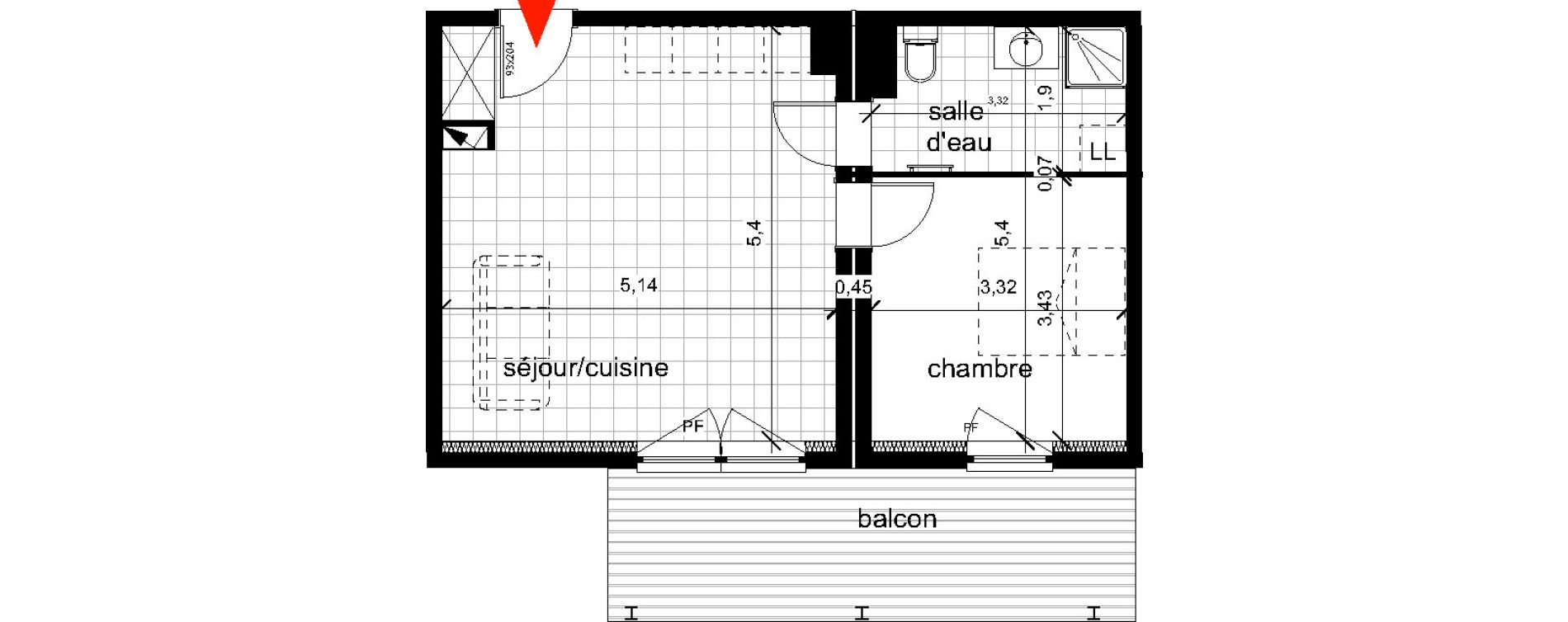 Appartement T2 de 44,70 m2 &agrave; Haguenau Centre