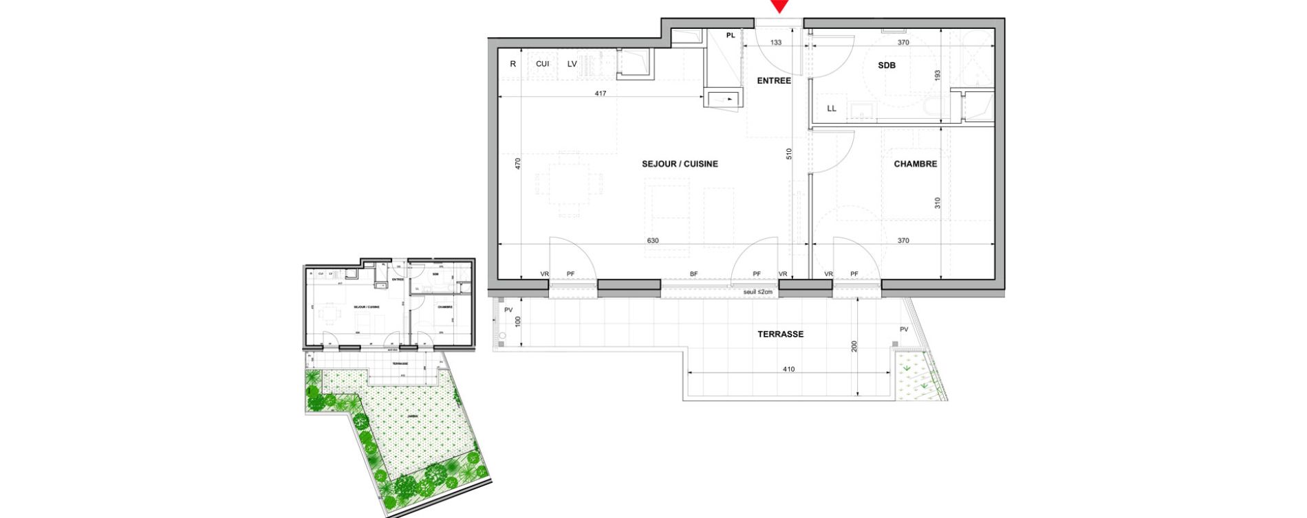 Appartement T2 de 47,53 m2 &agrave; Haguenau Thurot