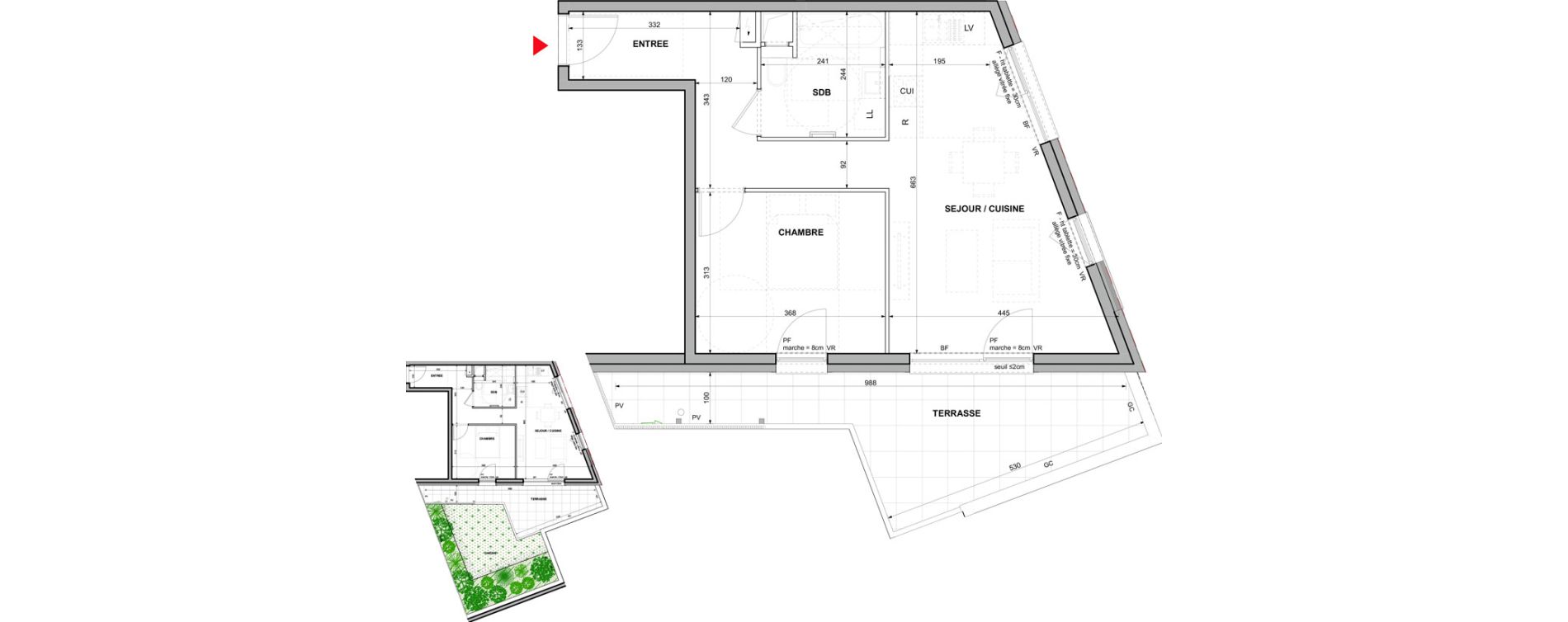 Appartement T2 de 47,48 m2 &agrave; Haguenau Thurot