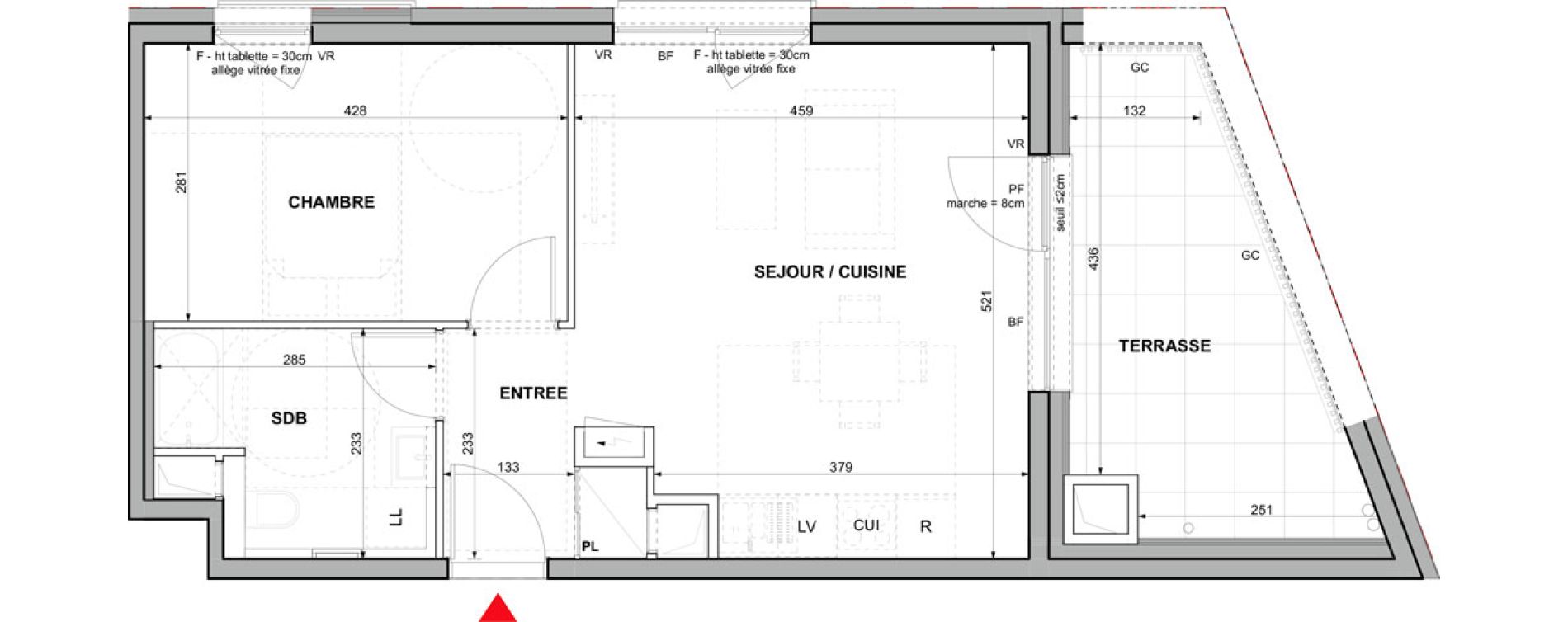 Appartement T2 de 43,85 m2 &agrave; Haguenau Thurot