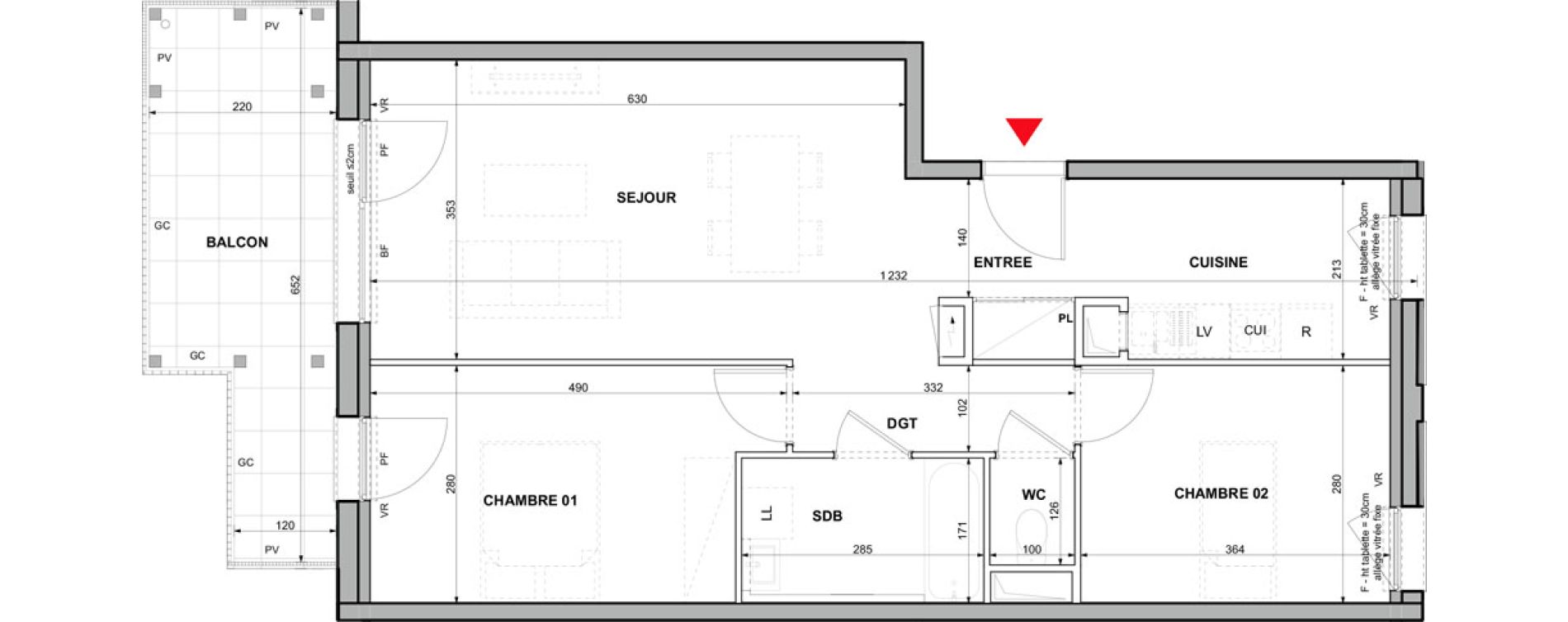 Appartement T3 de 66,19 m2 &agrave; Haguenau Thurot