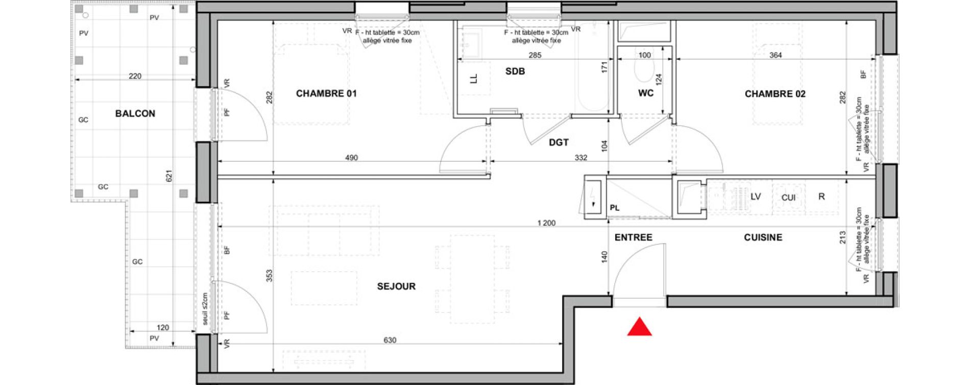 Appartement T3 de 66,40 m2 &agrave; Haguenau Thurot
