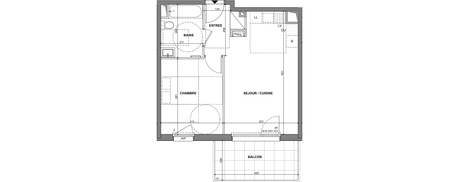 Appartement T2 de 42,42 m2 &agrave; Hoenheim Centre