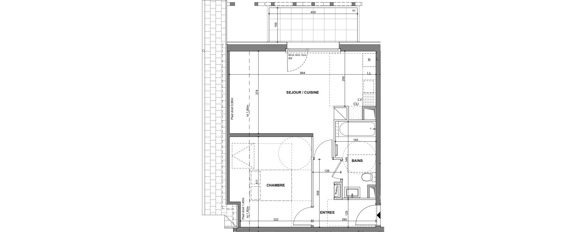 Appartement T2 de 43,69 m2 &agrave; Hoenheim Centre