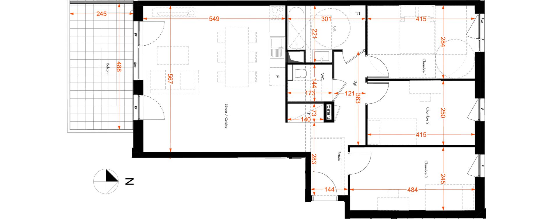 Appartement T4 de 83,30 m2 &agrave; Illkirch-Graffenstaden Centre