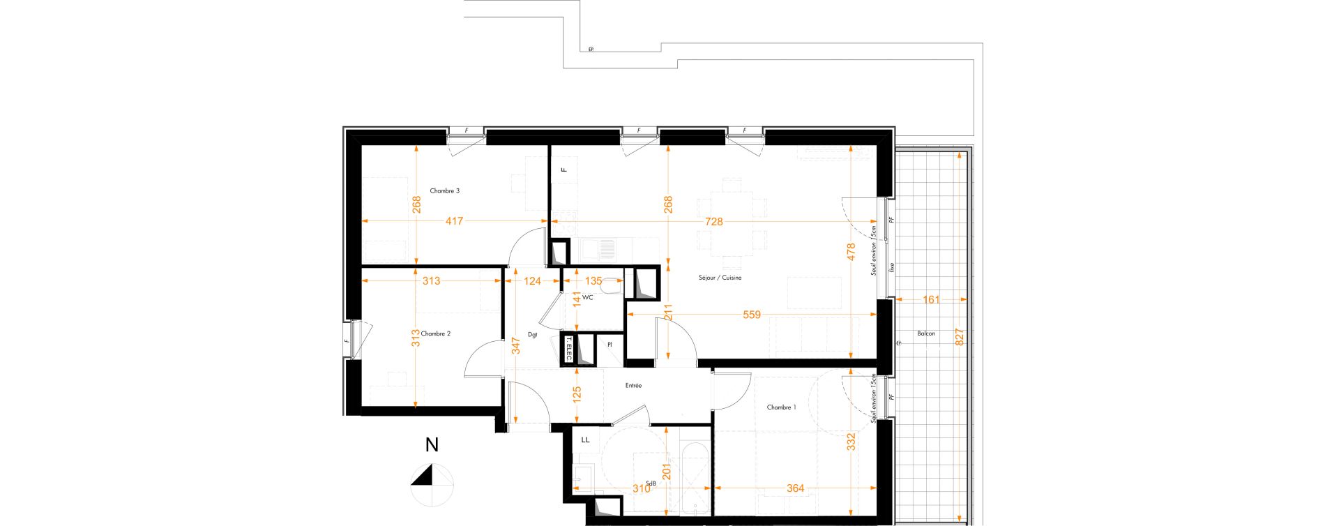 Appartement T4 de 79,95 m2 &agrave; Illkirch-Graffenstaden Centre