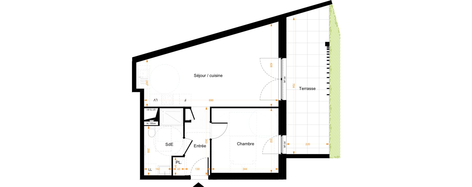 Appartement T2 de 46,20 m2 &agrave; Illkirch-Graffenstaden Centre