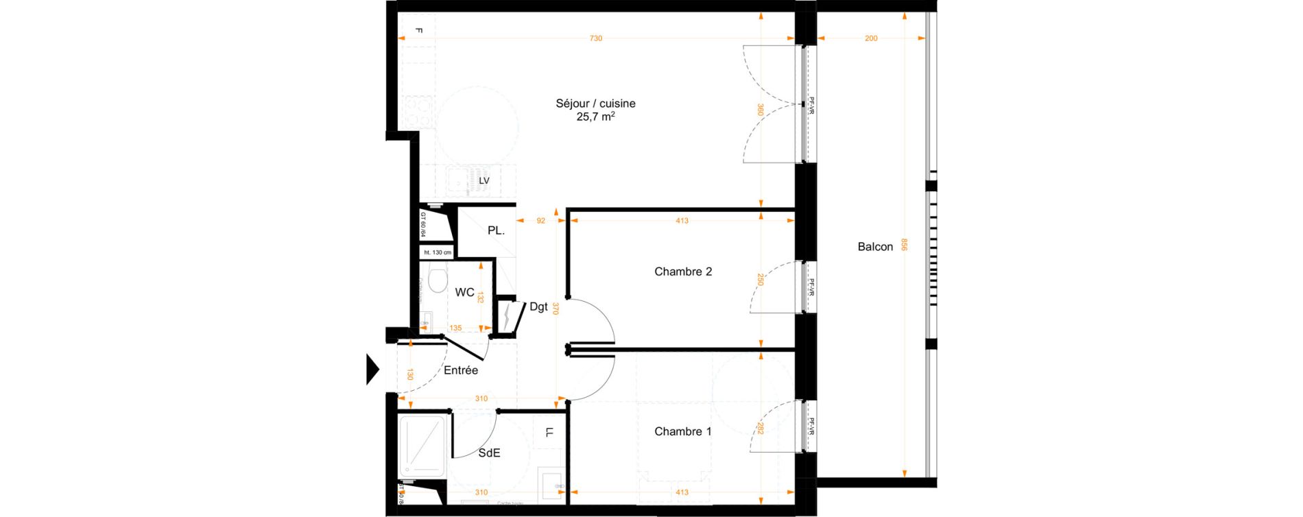 Appartement T3 de 61,80 m2 &agrave; Illkirch-Graffenstaden Centre