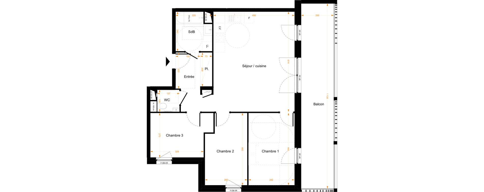 Appartement T3 de 78,20 m2 &agrave; Illkirch-Graffenstaden Centre