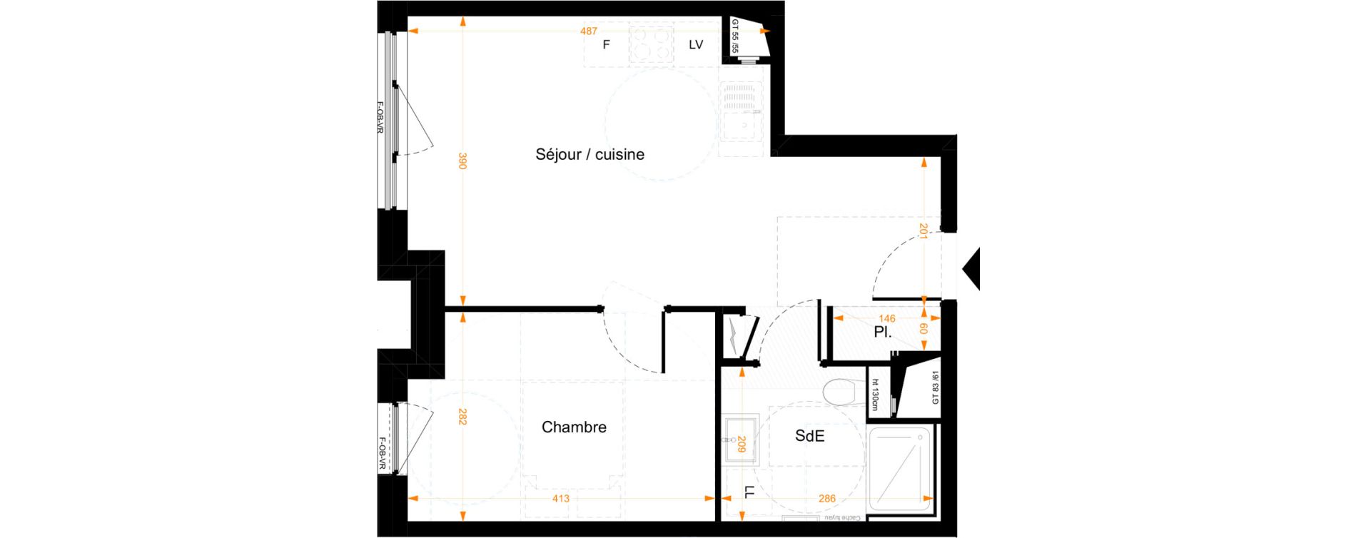 Appartement T2 de 41,20 m2 &agrave; Illkirch-Graffenstaden Centre