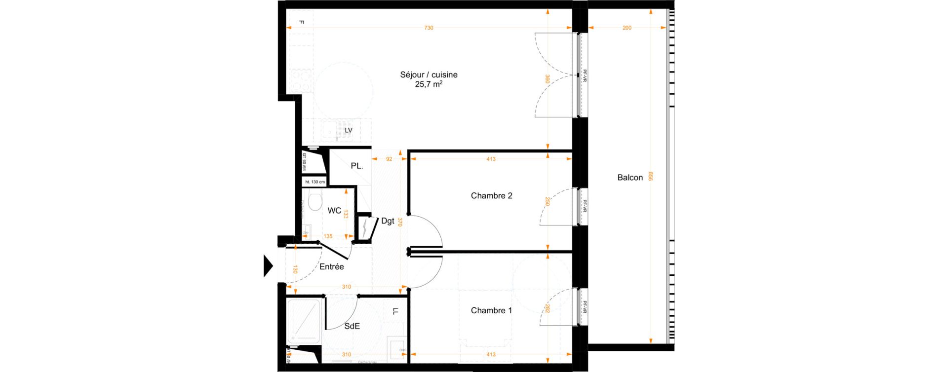 Appartement T3 de 61,80 m2 &agrave; Illkirch-Graffenstaden Centre