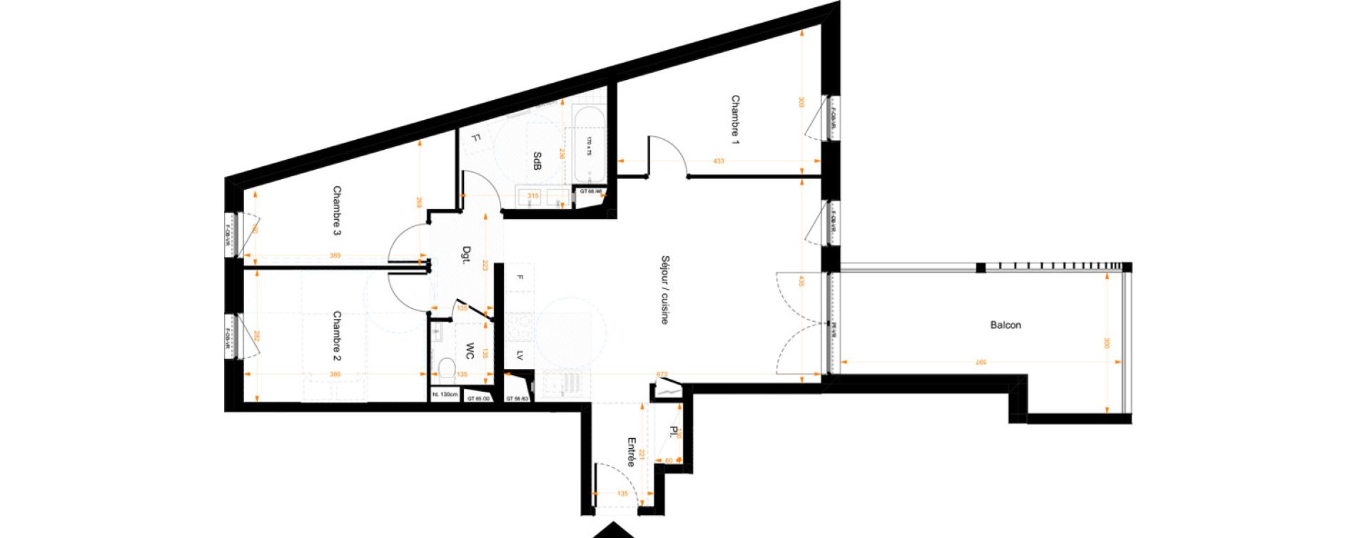 Appartement T4 de 75,20 m2 &agrave; Illkirch-Graffenstaden Centre