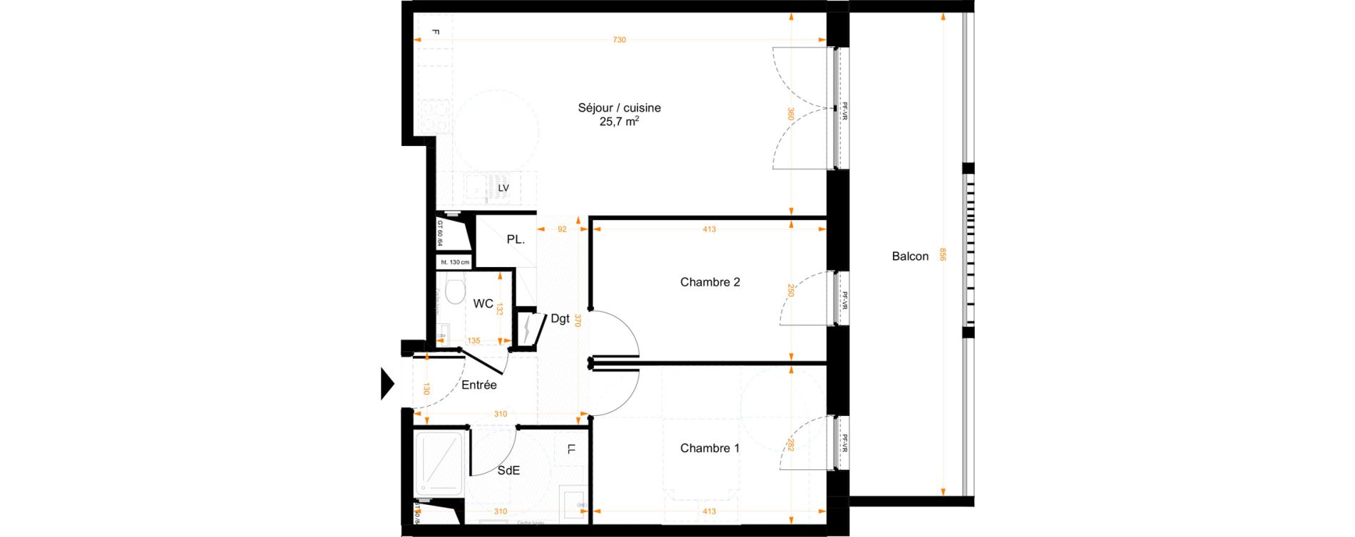 Appartement T3 de 61,80 m2 &agrave; Illkirch-Graffenstaden Centre