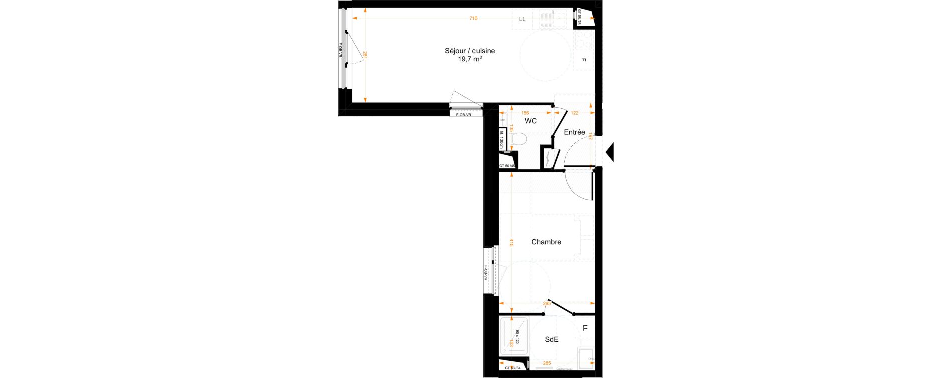 Appartement T2 de 40,60 m2 &agrave; Illkirch-Graffenstaden Centre