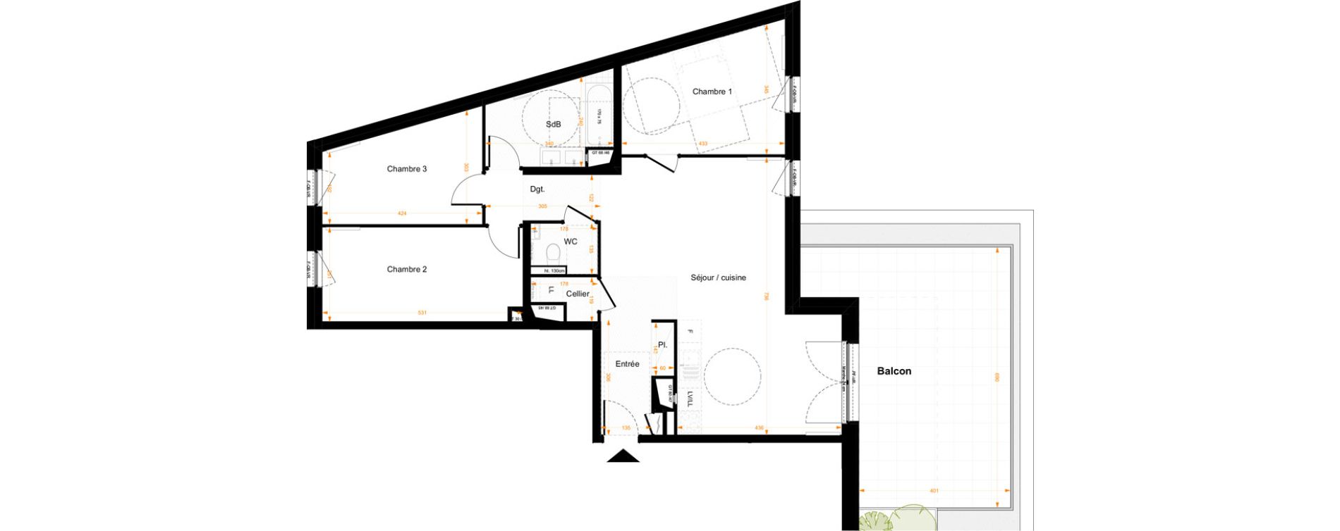 Appartement T4 de 91,00 m2 &agrave; Illkirch-Graffenstaden Centre