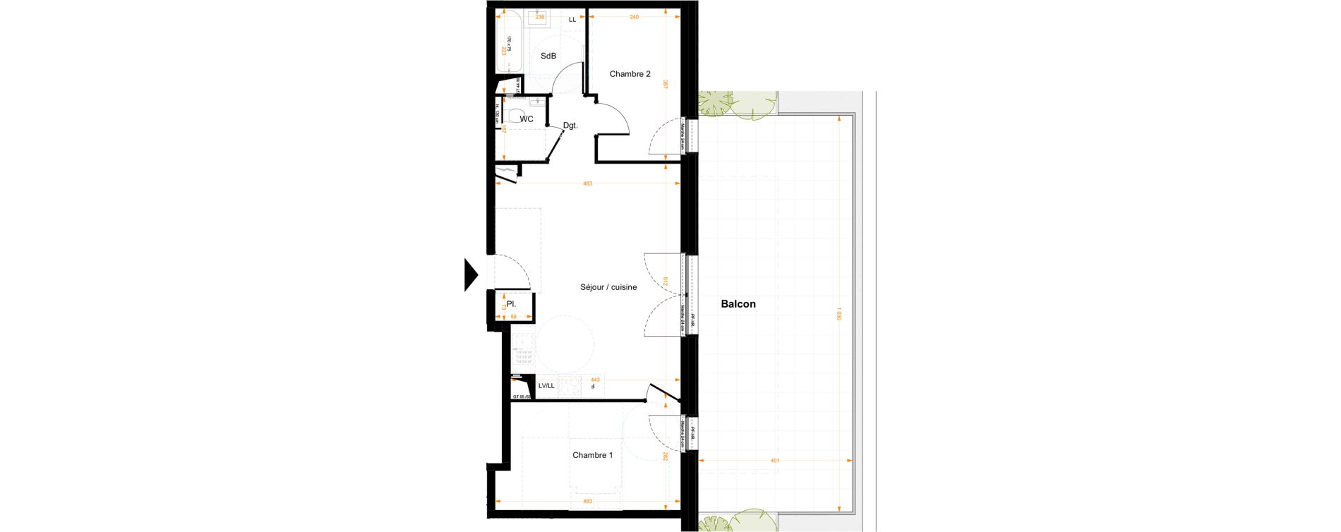 Appartement T3 de 59,20 m2 &agrave; Illkirch-Graffenstaden Centre