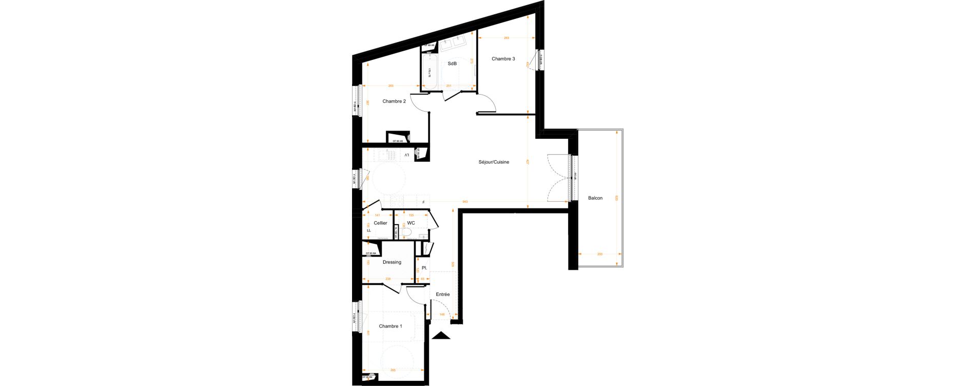 Appartement T4 de 91,80 m2 &agrave; Illkirch-Graffenstaden Centre