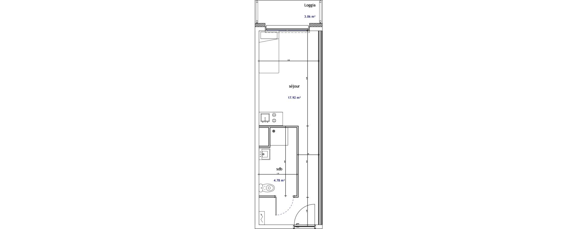 Appartement T1 de 22,70 m2 &agrave; Illkirch-Graffenstaden Les prairies du canal