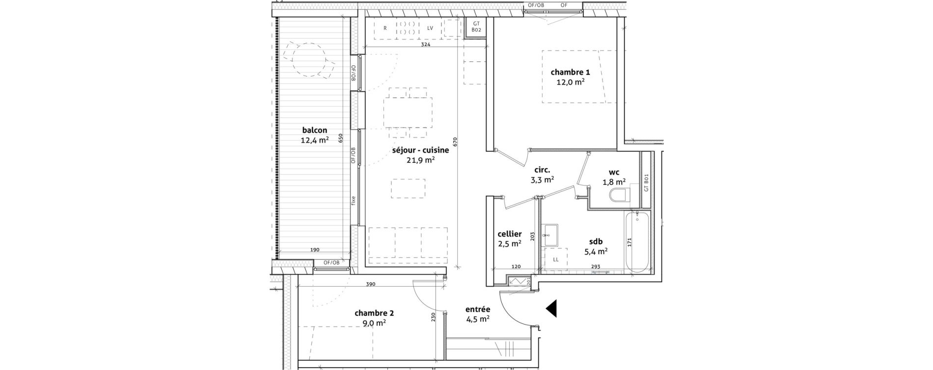 Appartement T3 de 60,40 m2 &agrave; La Wantzenau Schwemloch