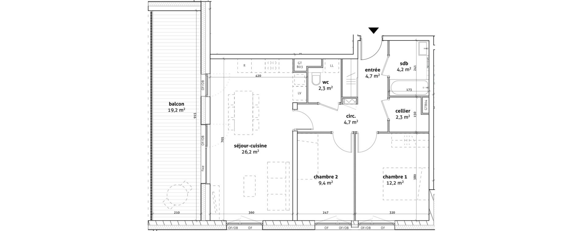 Appartement T3 de 66,00 m2 &agrave; La Wantzenau Schwemloch