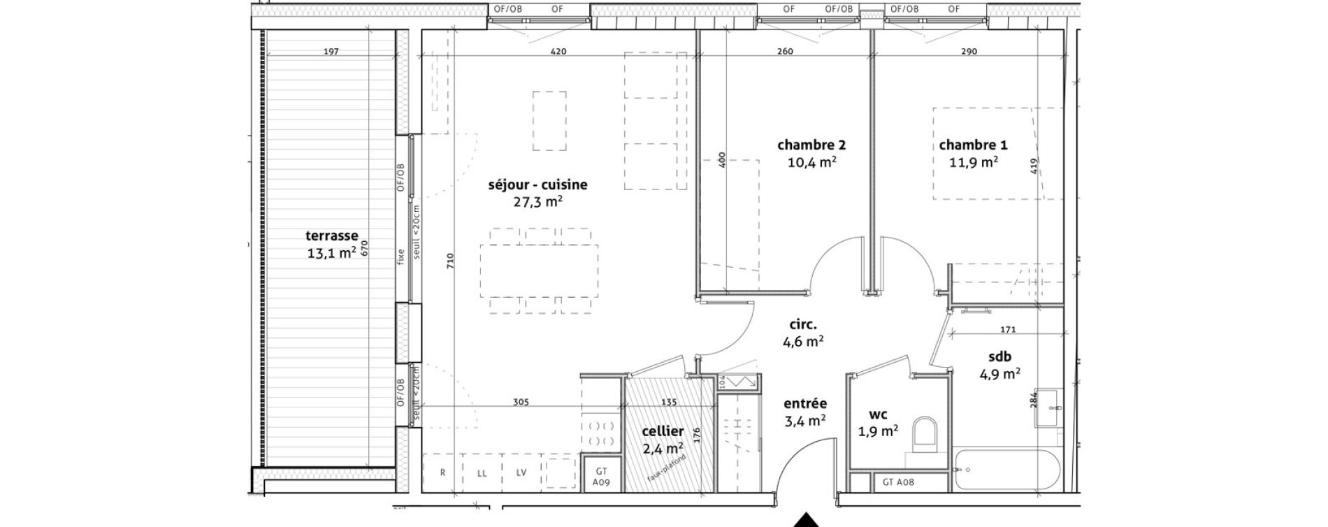 Appartement T3 de 66,80 m2 &agrave; La Wantzenau Schwemloch