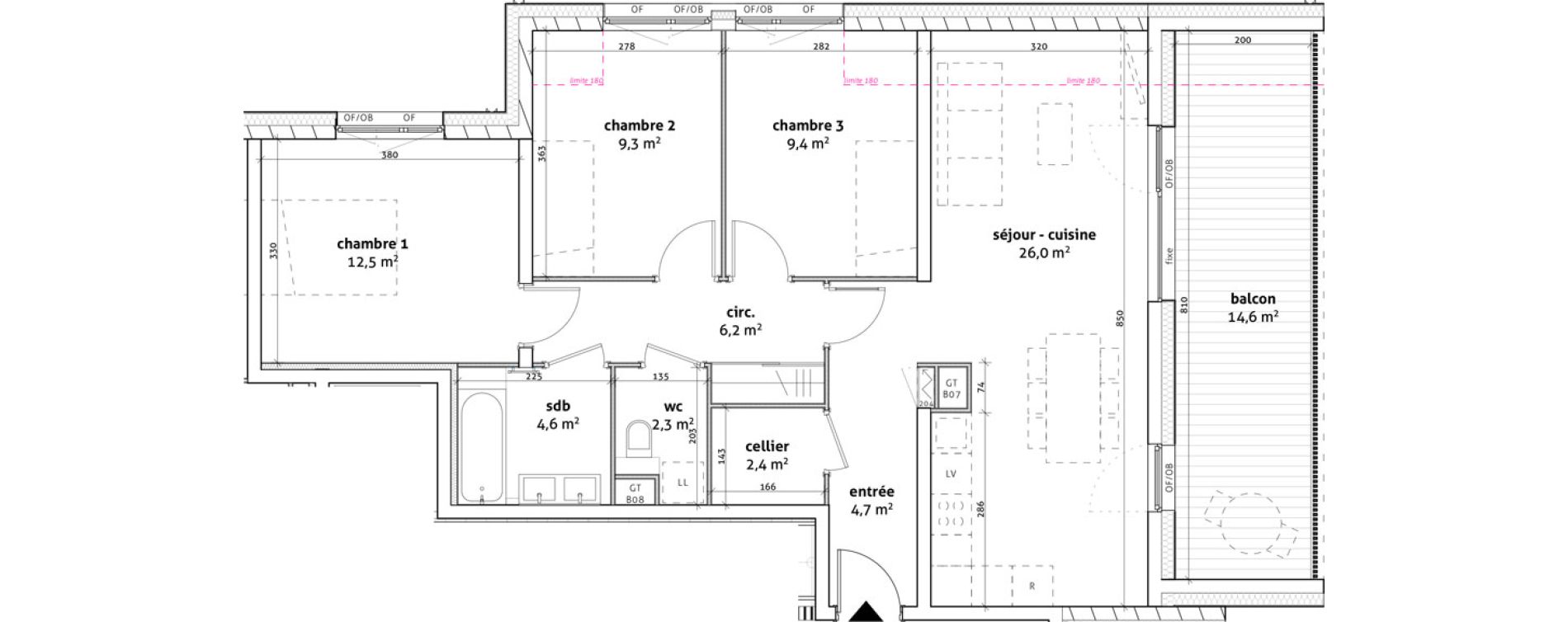 Appartement T4 de 77,40 m2 &agrave; La Wantzenau Schwemloch