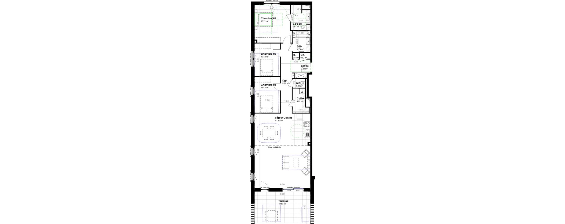 Appartement T4 de 119,95 m2 &agrave; La Wantzenau Schwemloch
