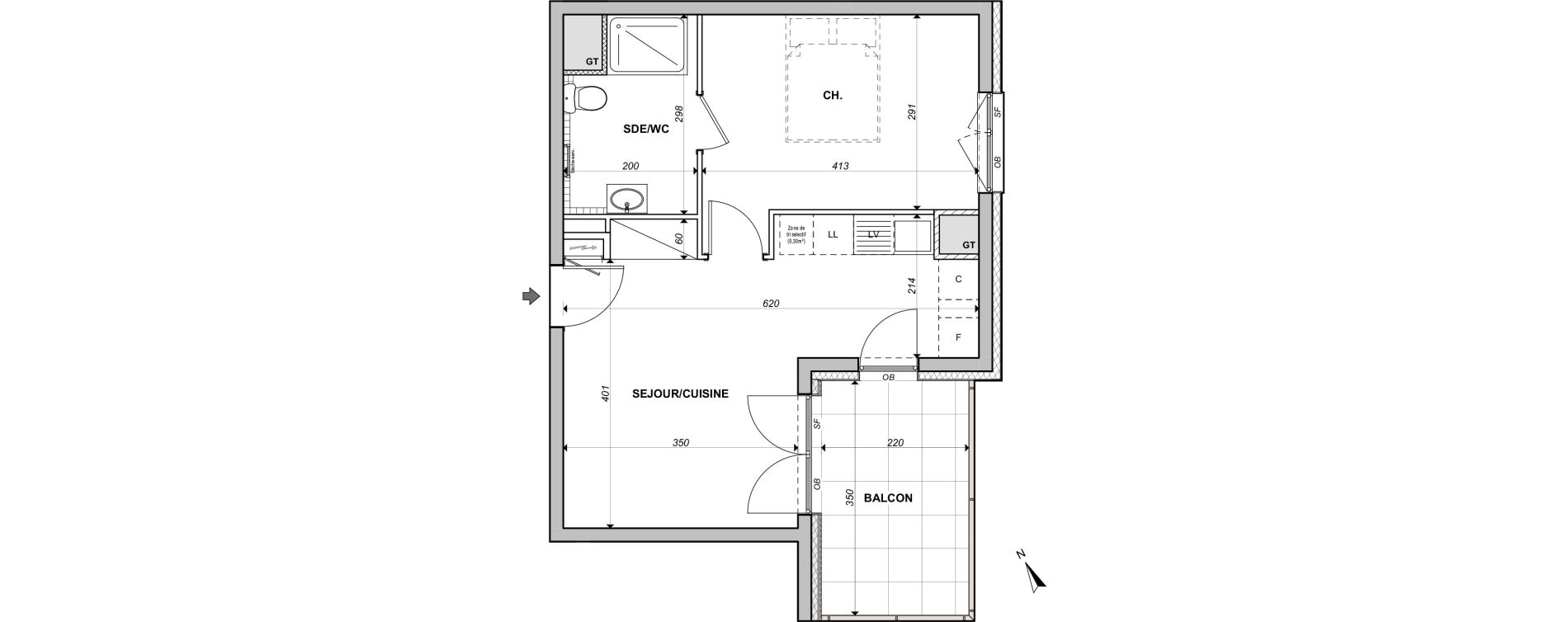 Appartement T2 de 38,45 m2 &agrave; Lingolsheim Centre