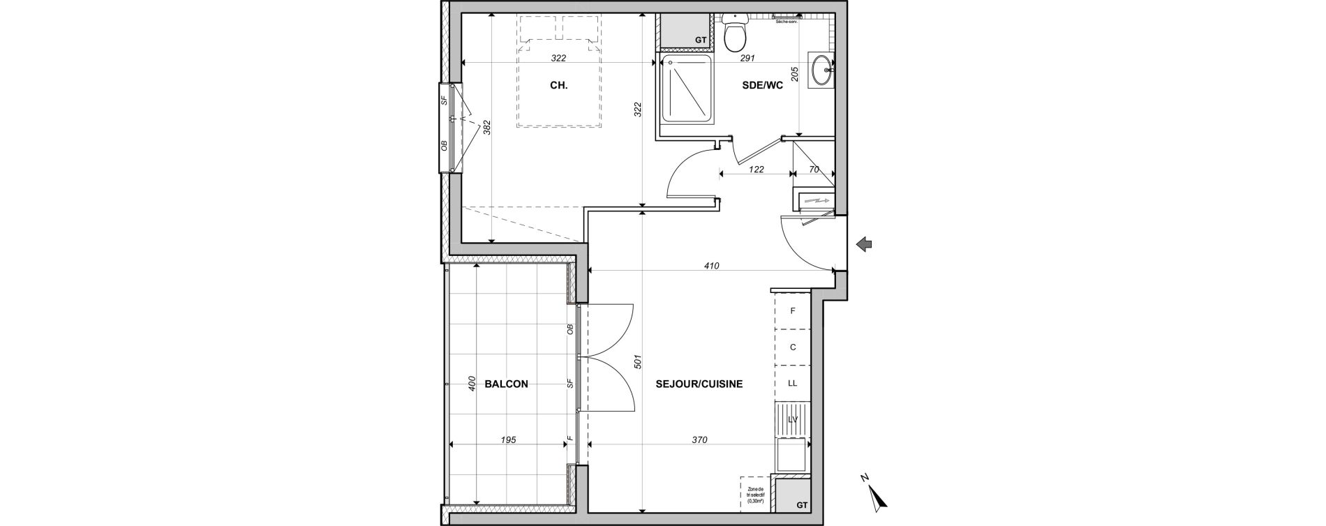 Appartement T2 de 38,59 m2 &agrave; Lingolsheim Centre