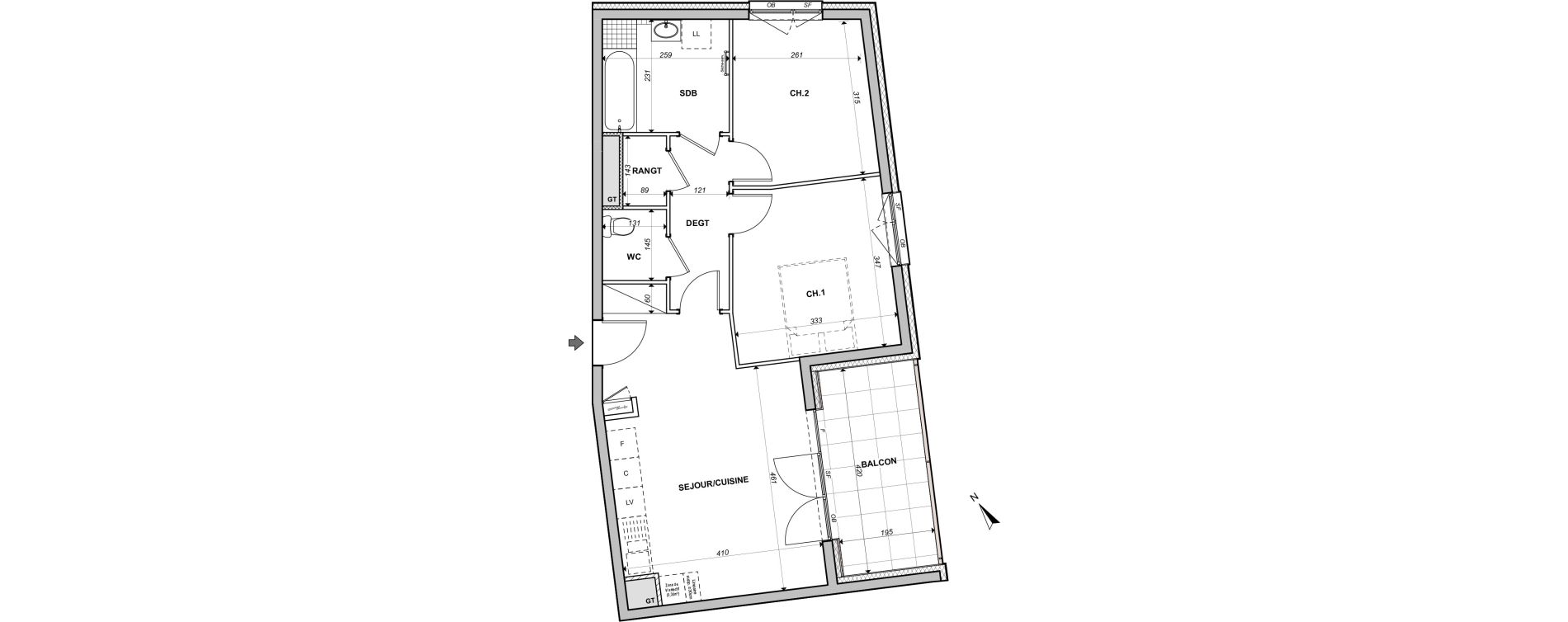 Appartement T3 de 56,37 m2 &agrave; Lingolsheim Centre