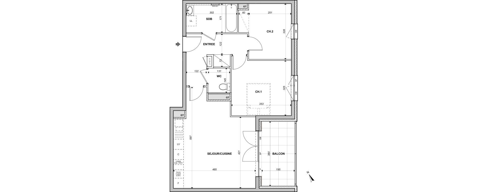 Appartement T3 de 58,98 m2 &agrave; Lingolsheim Centre