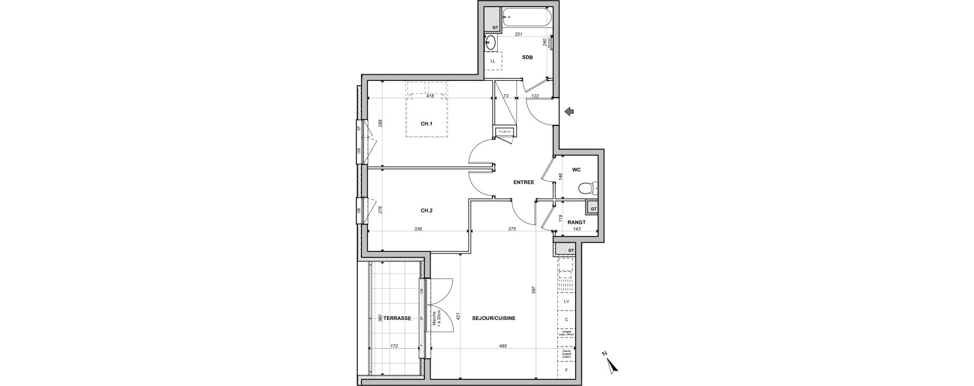 Appartement T3 de 63,41 m2 &agrave; Lingolsheim Centre