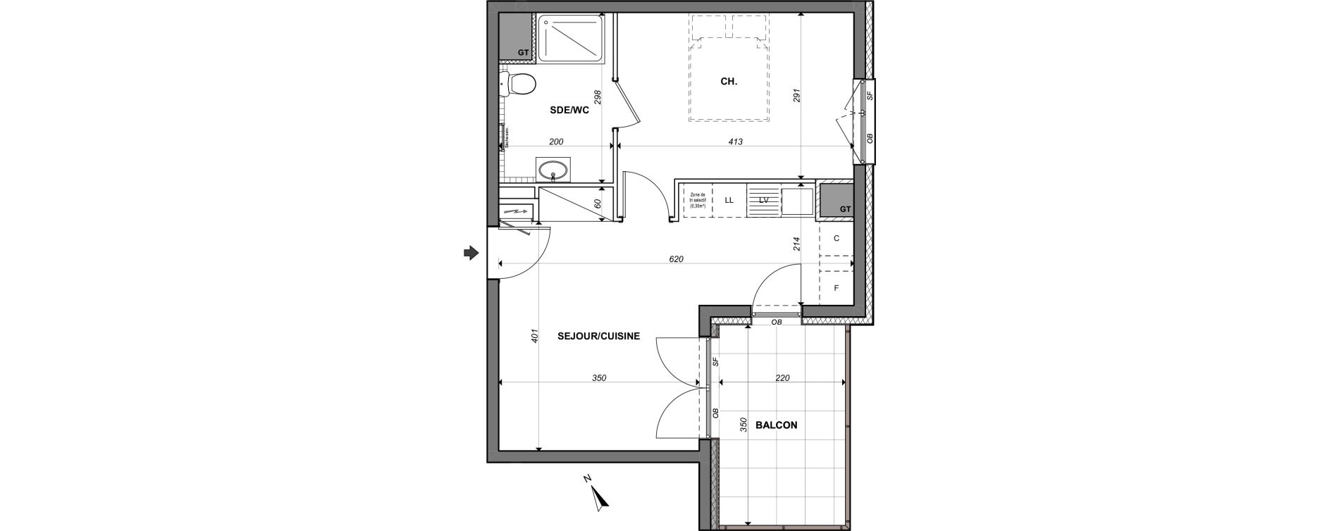 Appartement T2 de 38,45 m2 &agrave; Lingolsheim Centre