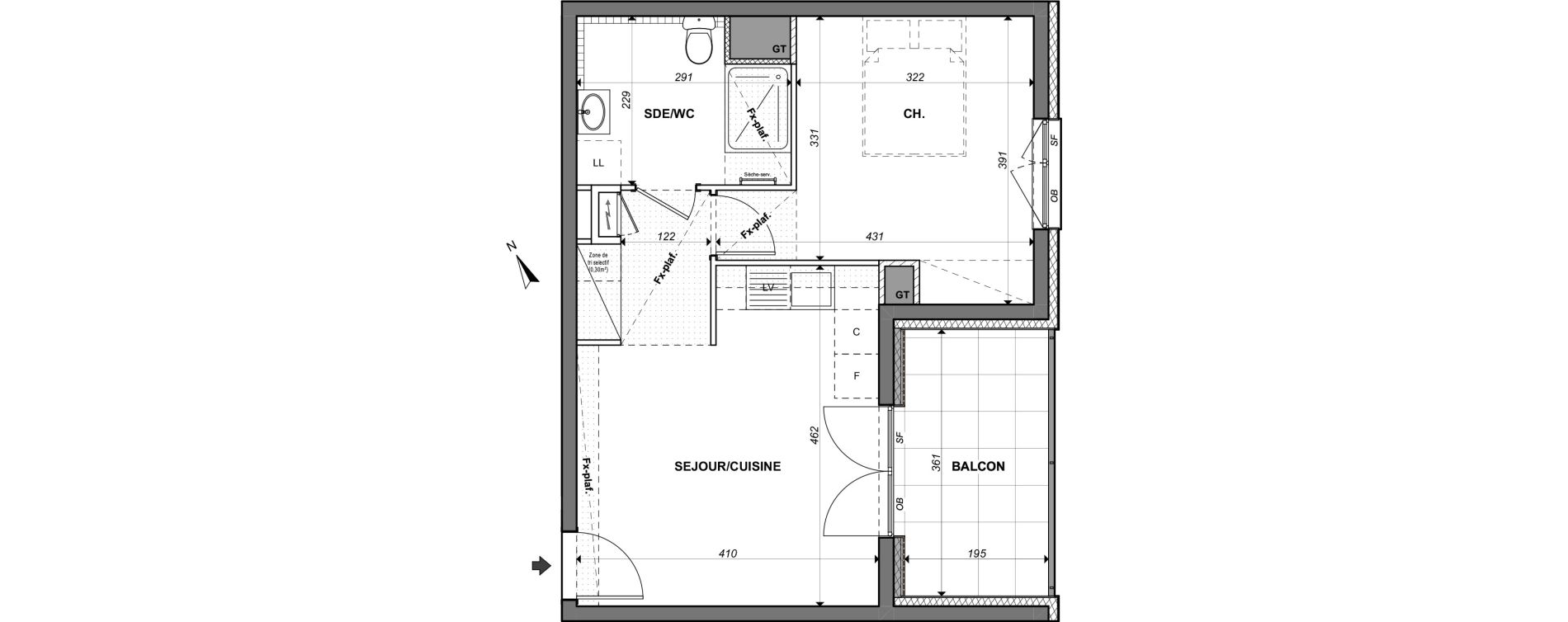 Appartement T2 de 38,94 m2 &agrave; Lingolsheim Centre