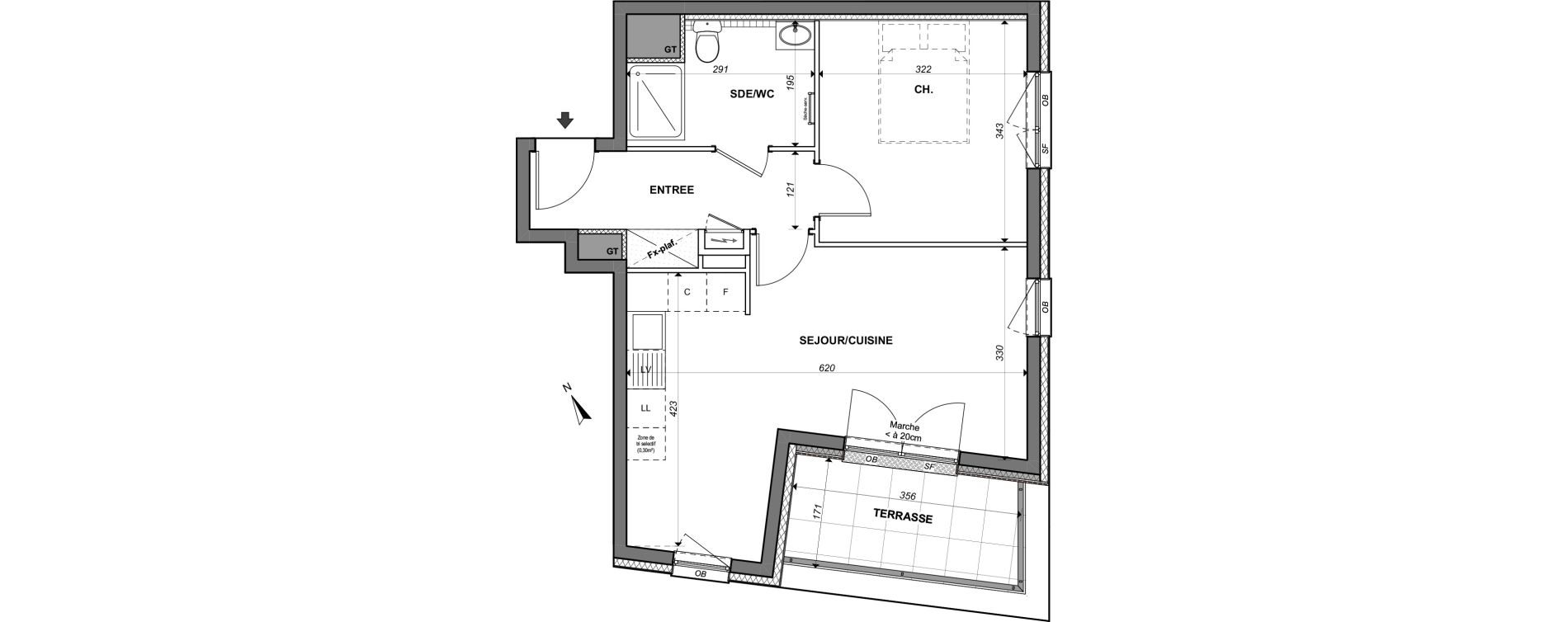 Appartement T2 de 44,25 m2 &agrave; Lingolsheim Centre