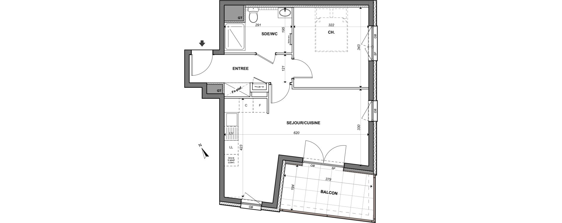 Appartement T2 de 44,25 m2 &agrave; Lingolsheim Centre