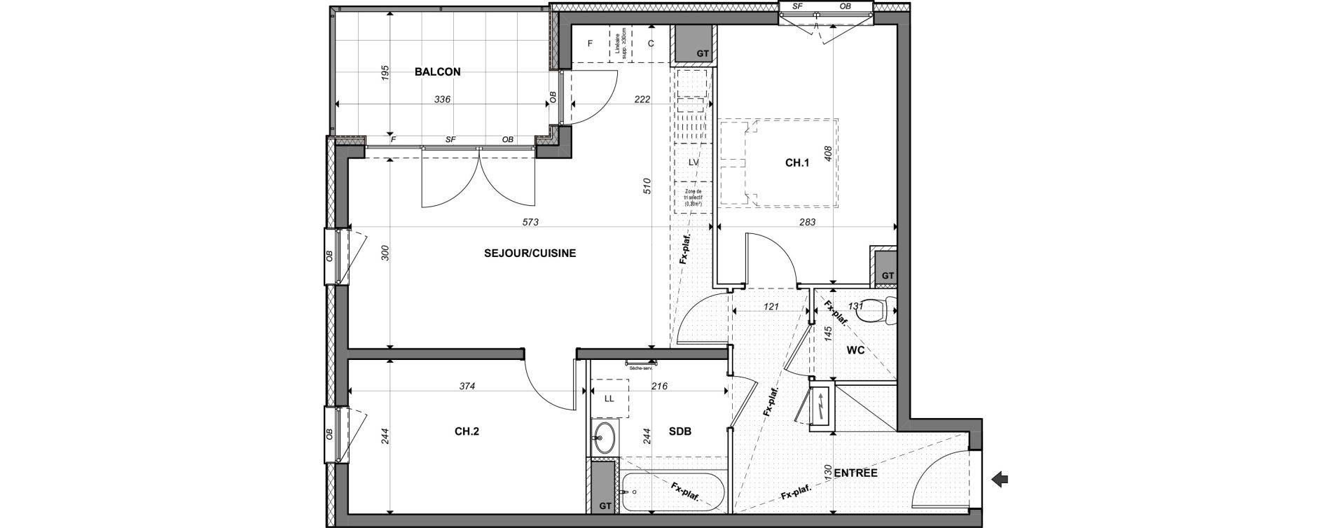 Appartement T3 de 57,09 m2 &agrave; Lingolsheim Centre