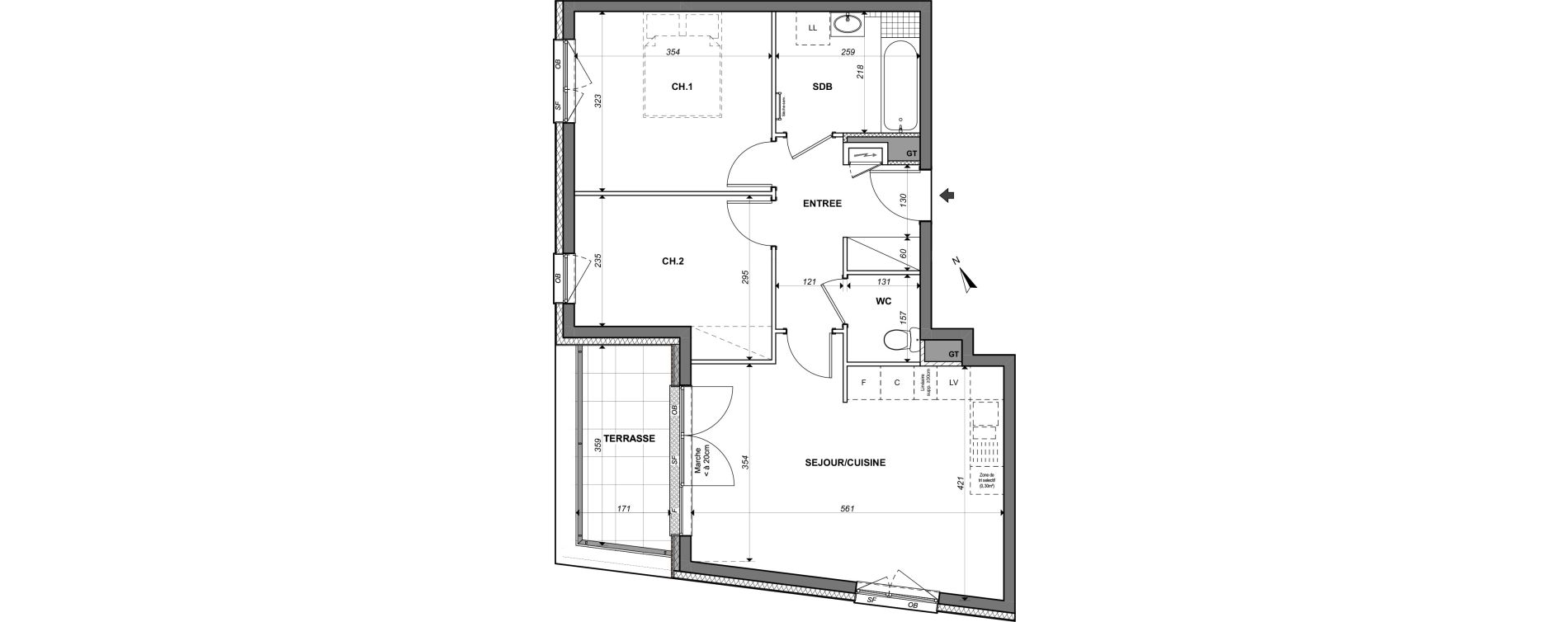 Appartement T3 de 57,44 m2 &agrave; Lingolsheim Centre
