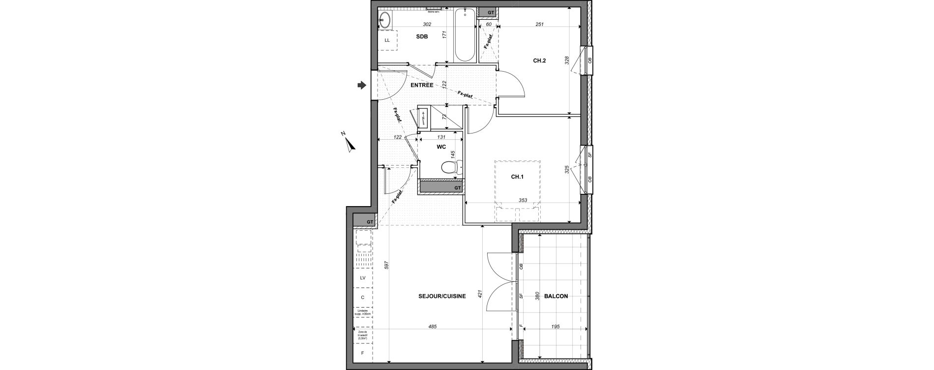 Appartement T3 de 58,98 m2 &agrave; Lingolsheim Centre