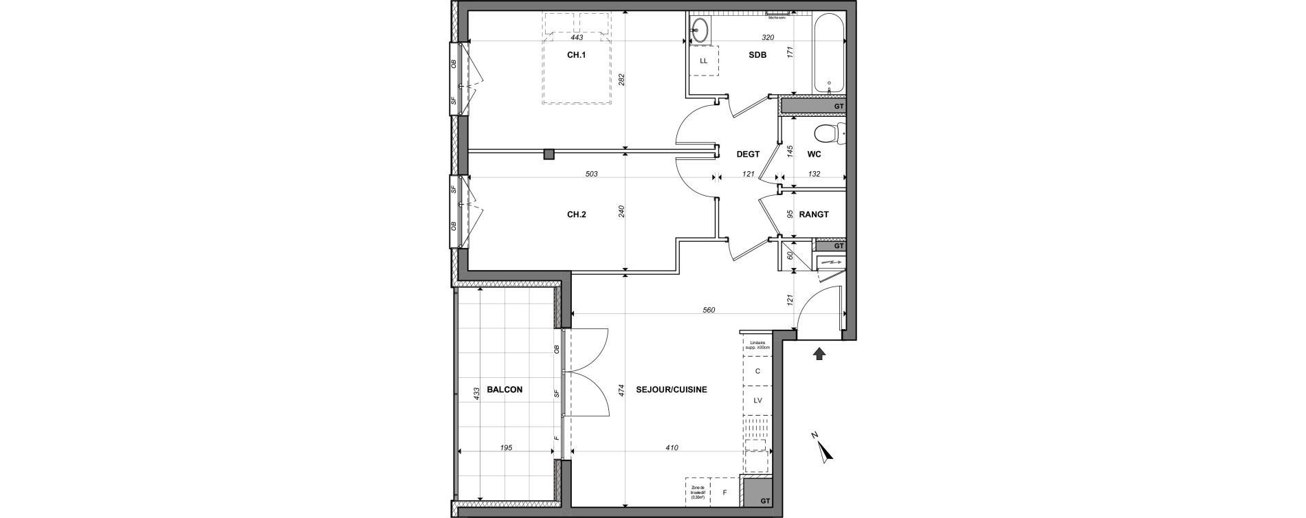 Appartement T3 de 59,16 m2 &agrave; Lingolsheim Centre